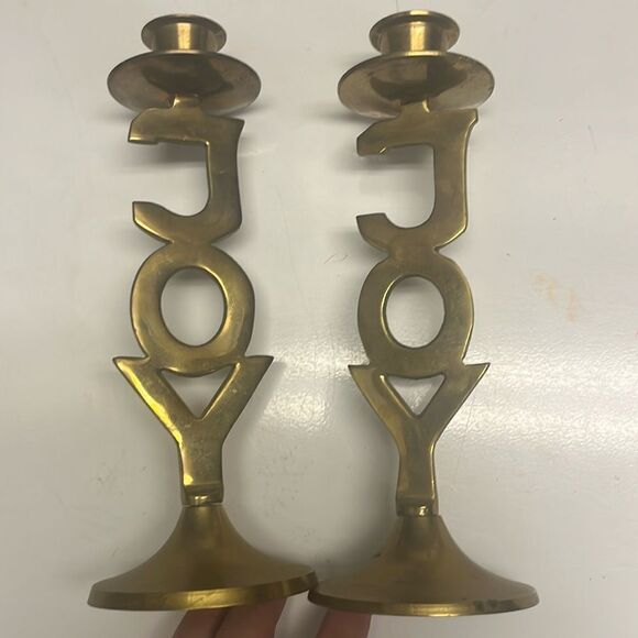 Set of International Silver Co Brass 8” Candlestick Sturdy Holders Joy - Picture 2 of 8